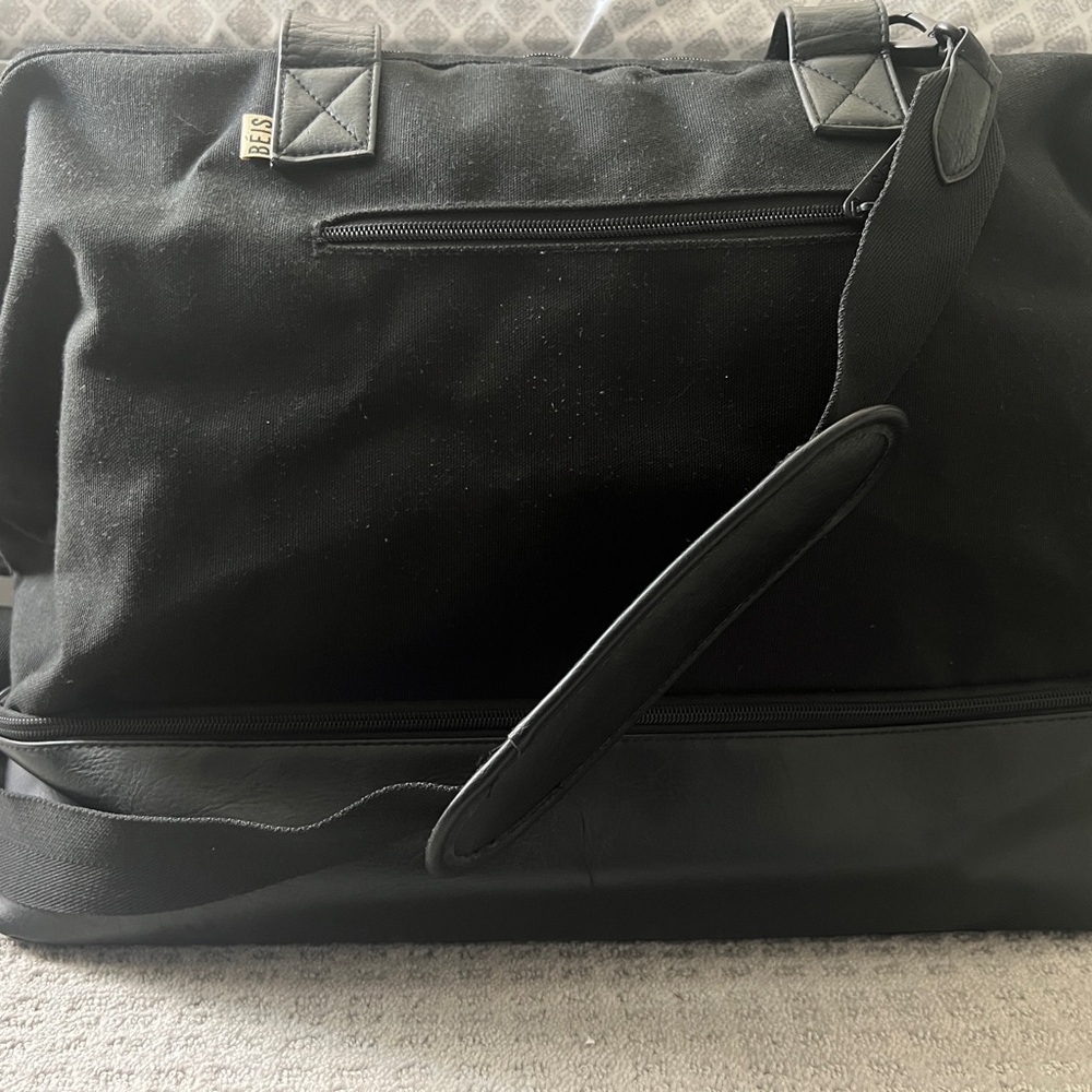 BEIS Black Travel Tote Bag with Detachable Strap